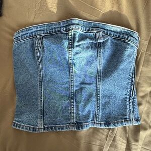 Denim Strapless Corset Top